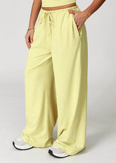 Athletic Wide Leg Lounge Pants with Drawstring and Pockets
