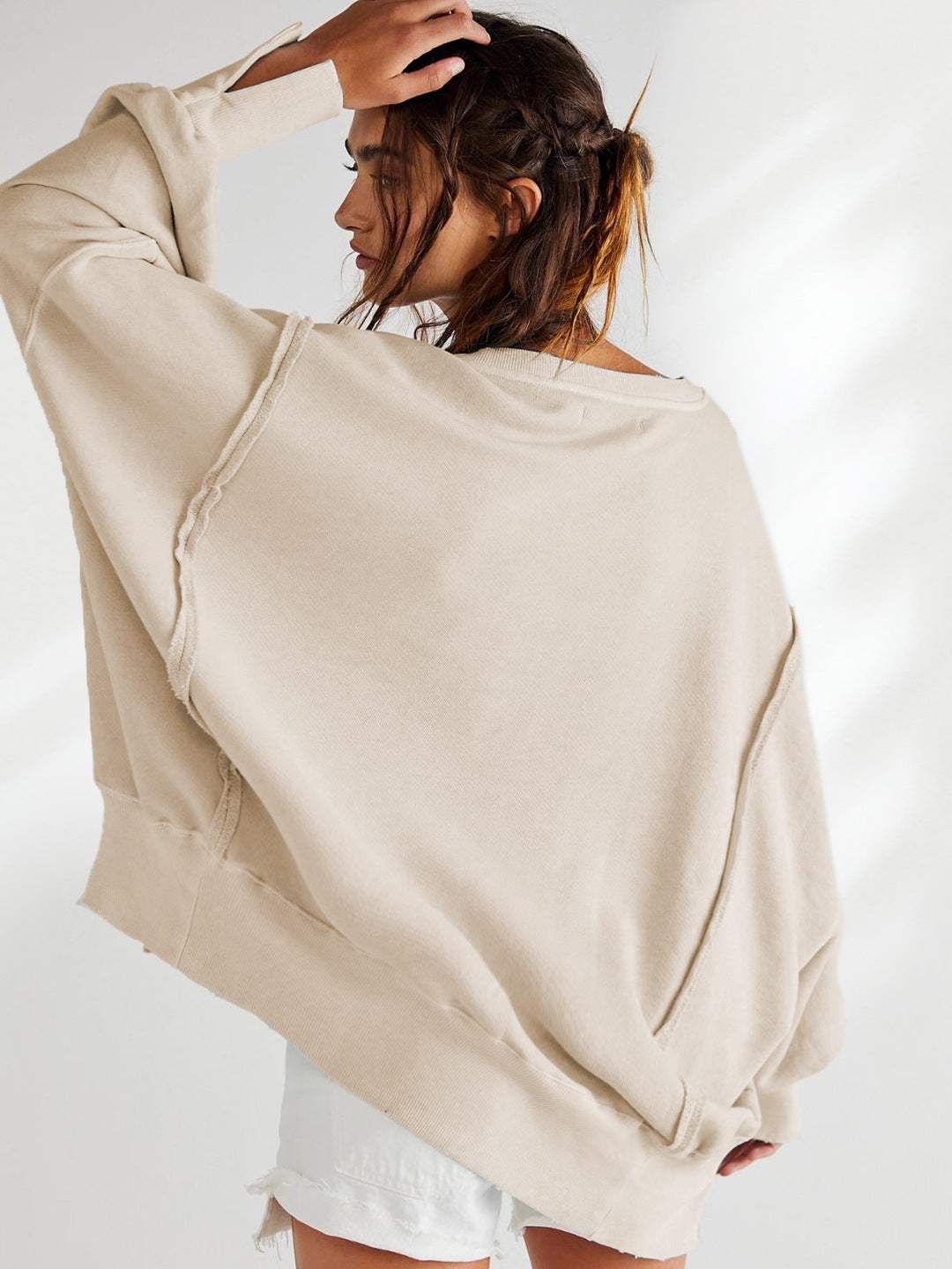 Oversized Long Sleeve Casual Sweatshirt | Relaxed Fit for Comfort