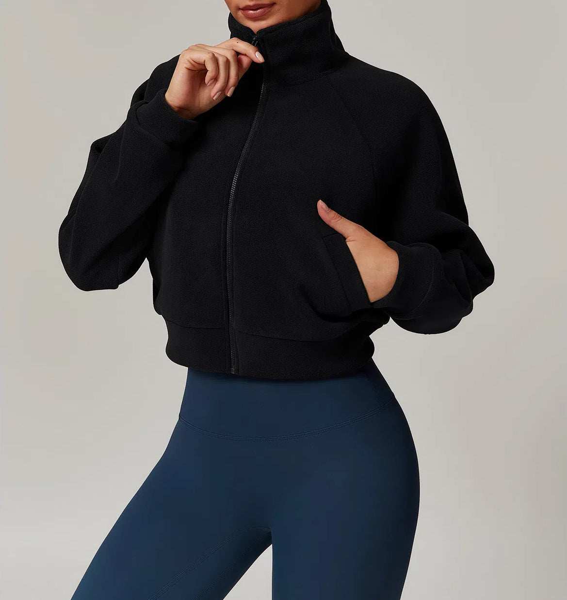 Standing Collar Yoga Fleece Jackets | Perfect for Yoga &amp; Relaxation