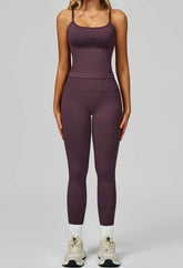 Sport Set with Color Block Tank Top and Legging