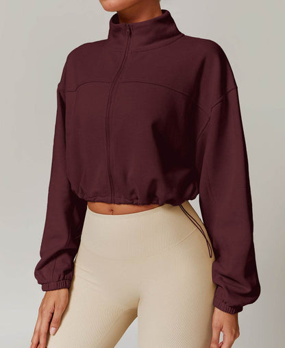 Casual Crop Drawstring Jacket | Trendy &amp; Adjustable for Everyday Wear