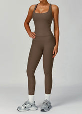 Ribbed Activewear Set with Sports Tank Top and Legging
