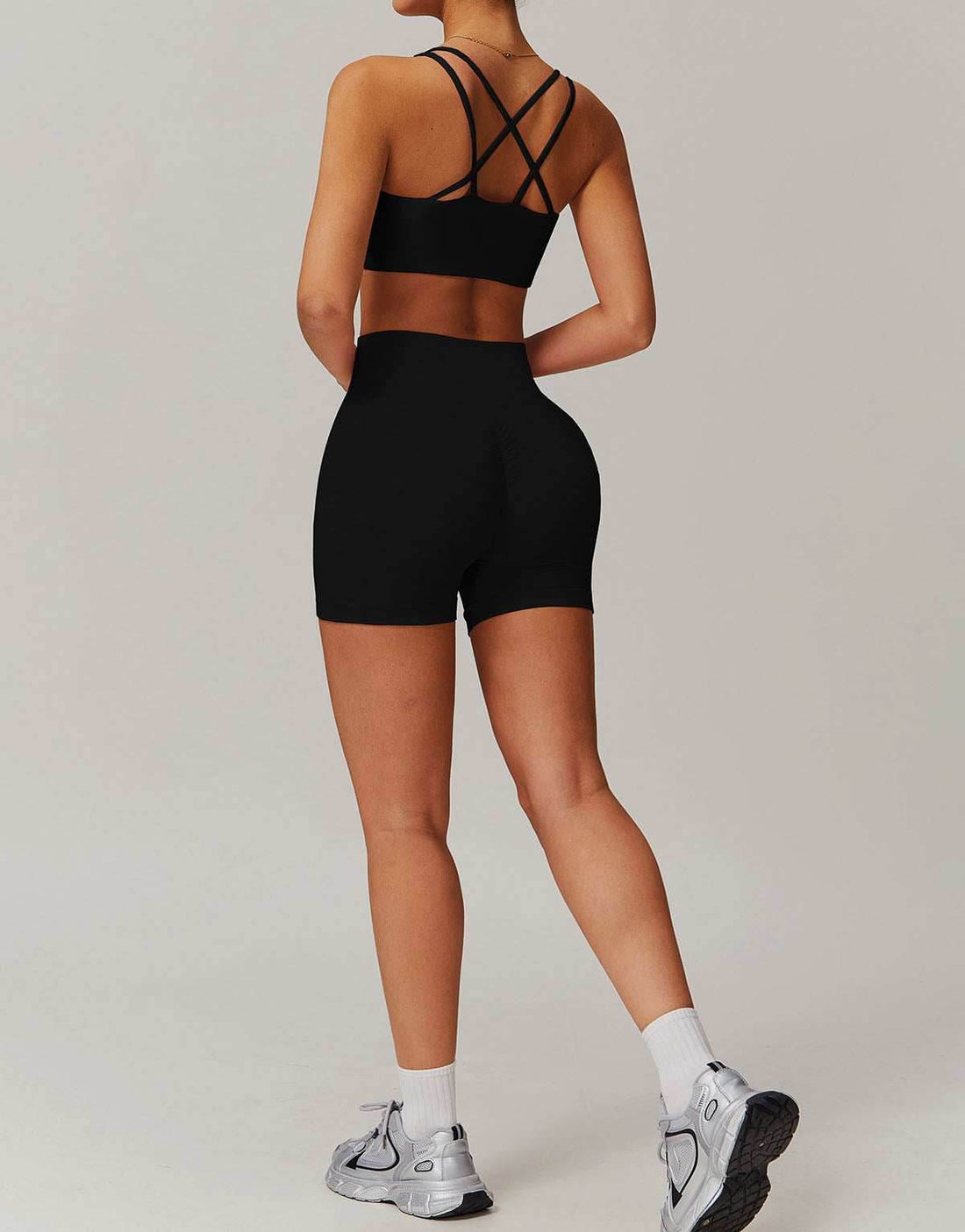 Activewear Set with Sports Bra and Shorts