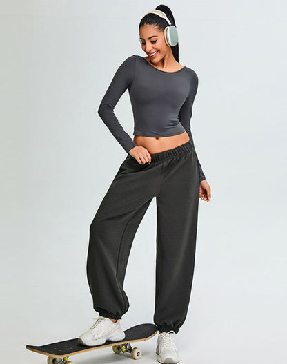 Activewear Set with U-Shaped Back Top and Sweatpant