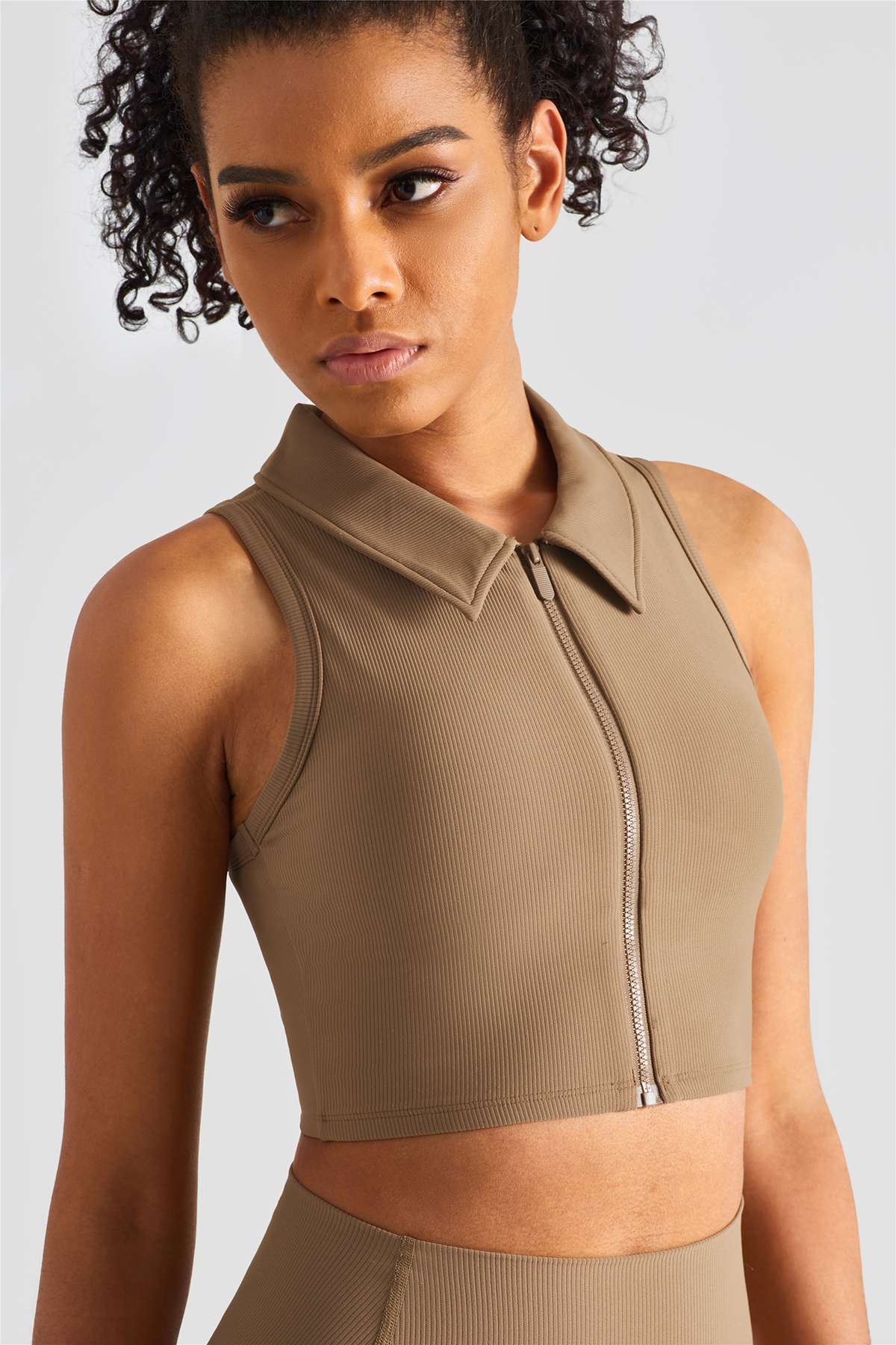 Lapel Collar Crop Sleeveless Tank Tops | Trendy &amp; Chic Summer Wear