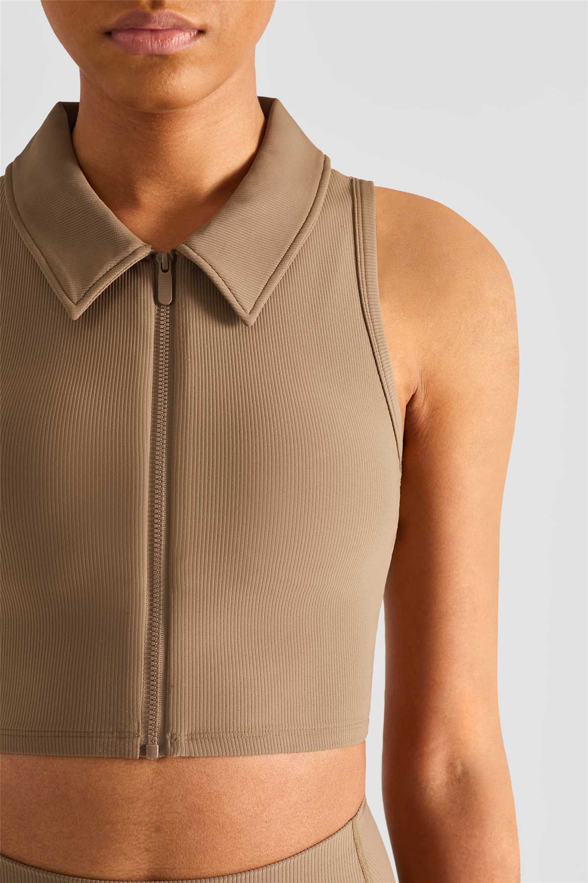 Lapel Collar Crop Sleeveless Tank Tops | Trendy &amp; Chic Summer Wear