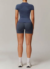 Yoga Wear Set with Short Sleeve T-Shirt and Short
