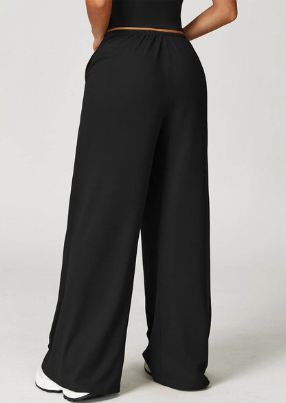 Athletic Wide Leg Lounge Pants with Drawstring and Pockets