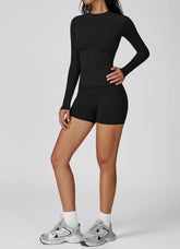 Sports Wear with Long Sleeve T-Shirt and Shorts