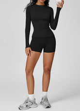 Sports Wear with Long Sleeve T-Shirt and Shorts