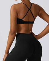 Strappy Criss-Cross Back Sports Bra with Removable Pads