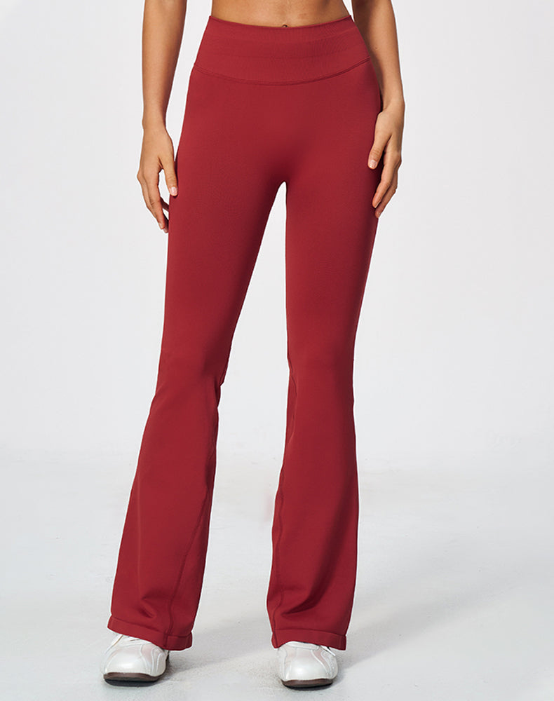 Ribbed High Waisted Seamless Workout Flare Pants