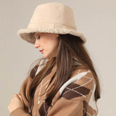 Winter Bucket Hat Trendy Fleece Warm Fisherman Cap