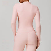 Zip Up Workout Jacket Long Sleeve Athletic Coat with Pockets