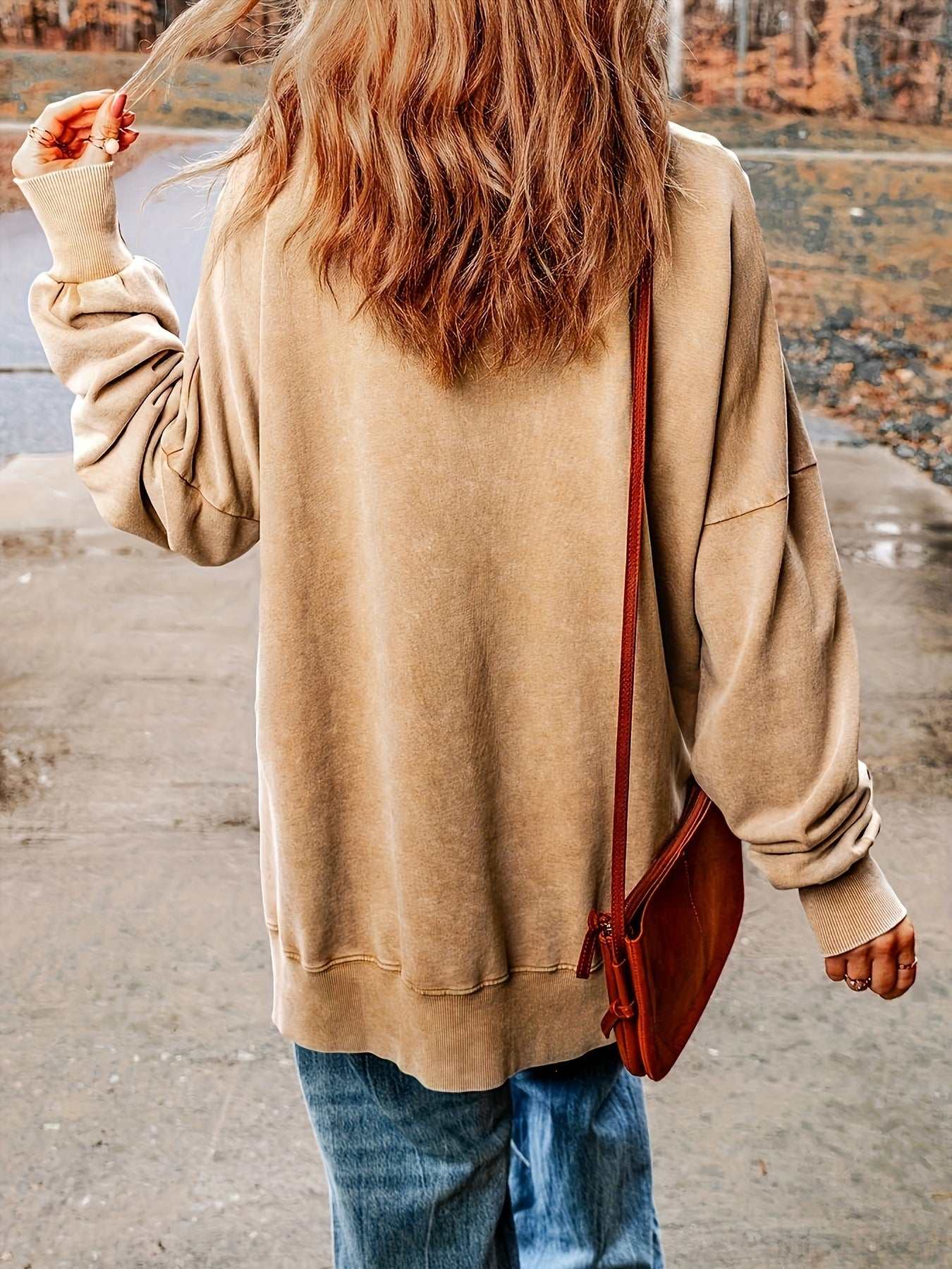 Casual Long Sleeve Loose Sweatshirt | Comfortable and Oversized Style