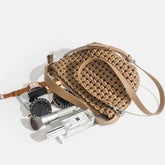 PU Handmade Woven Bucket shape Tote bag