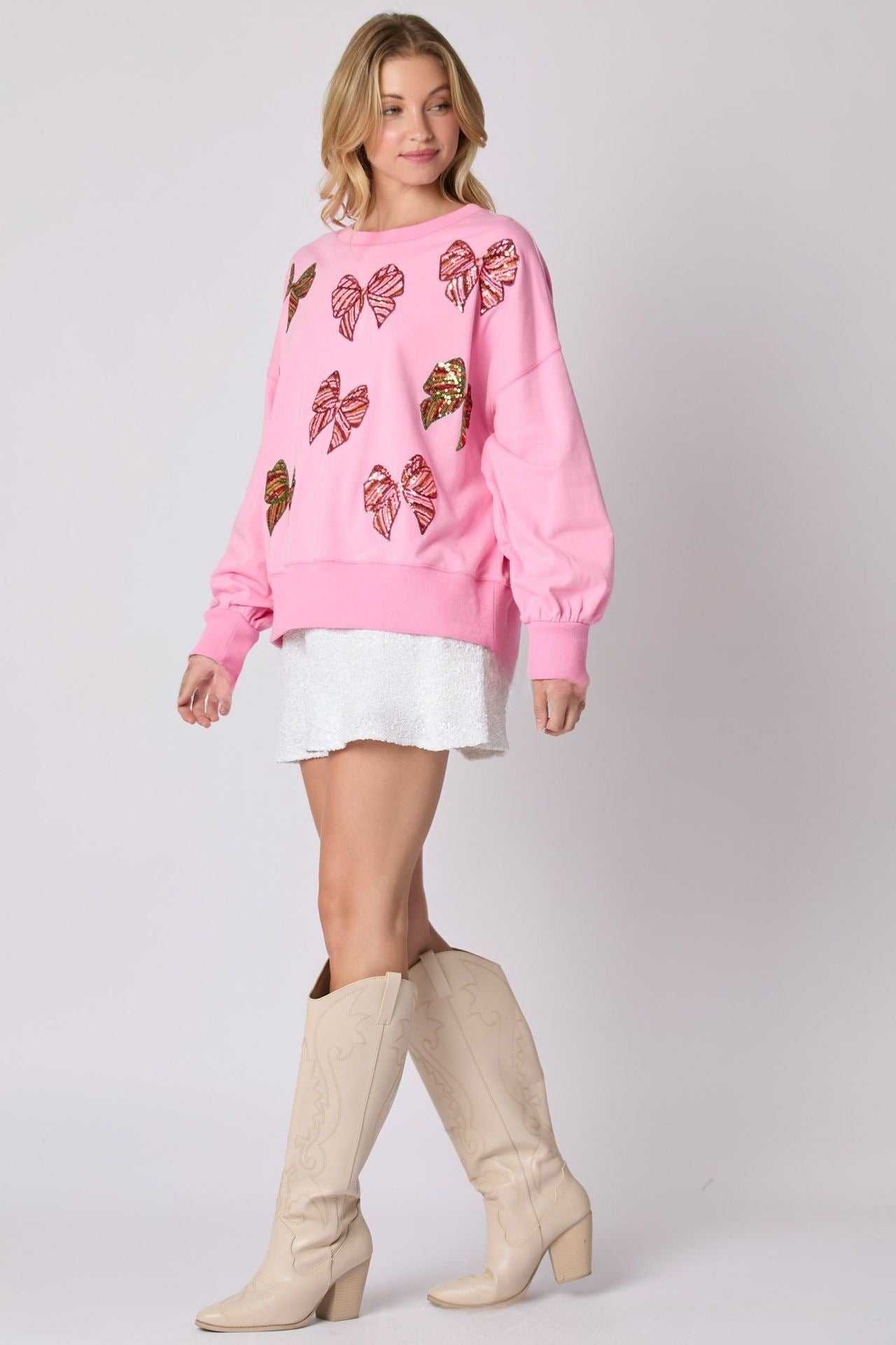 Cute Bow Sequins Sweatshirt | Add a Touch of Glam to Your Wardrobe