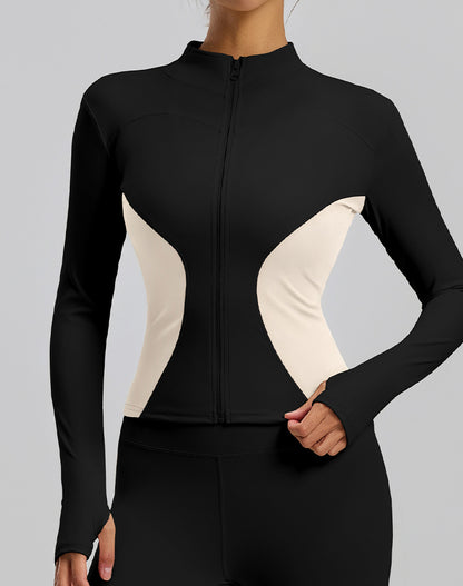 Color Block Slim Fit Workout Jacket