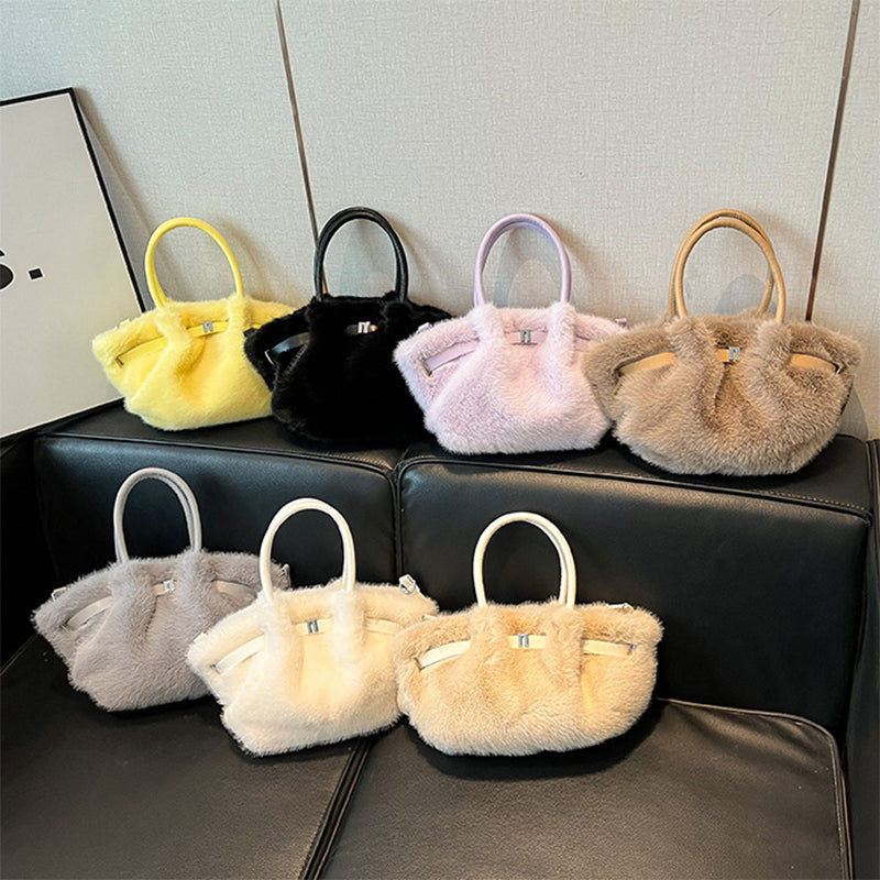 Furry Purse Fluffy Tote Bag Faux Fur Crossbody Handbag