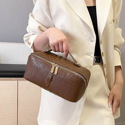 Large PU Leather Travel Cosmetic Bag | Perfect for Vacation or Daily