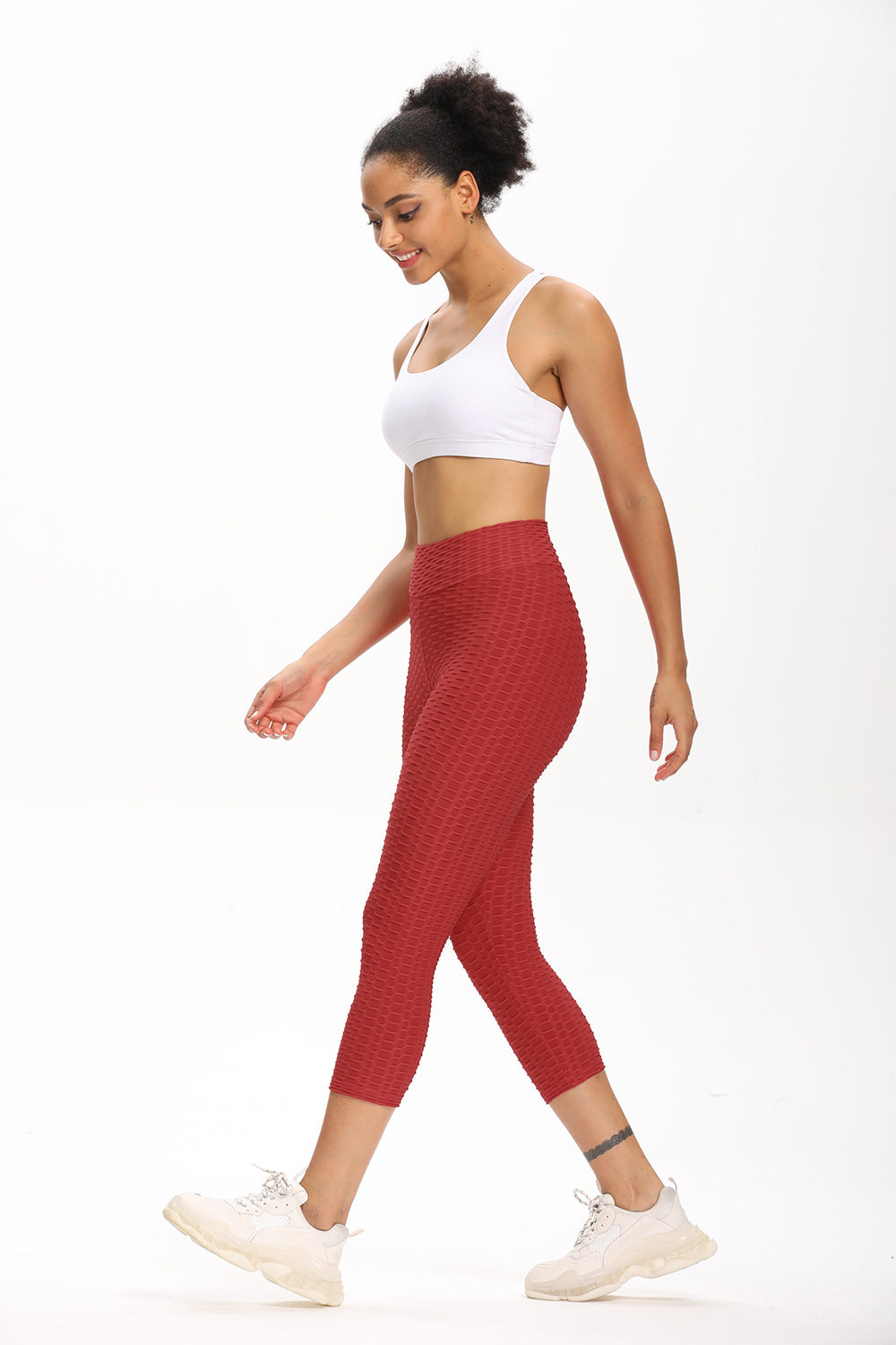 High Waisted Cropped Butt Lifting Leggings for All Day Comfort