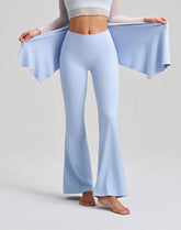 High Waisted Yoga Flare Pants Fake Two Piece Pant with Skirt