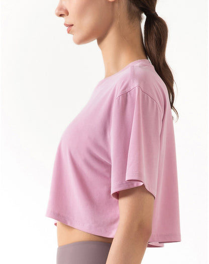 Drop Shoulders Crop Top Oversized Short Sleeve T-Shirts
