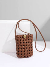 PU Leather Woven Mobile Phone Bag Shoulder Crossbody Bag