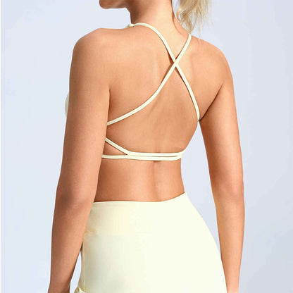 Open Back Strappy Sports Bras Crisscross Yoga Crop Tanks