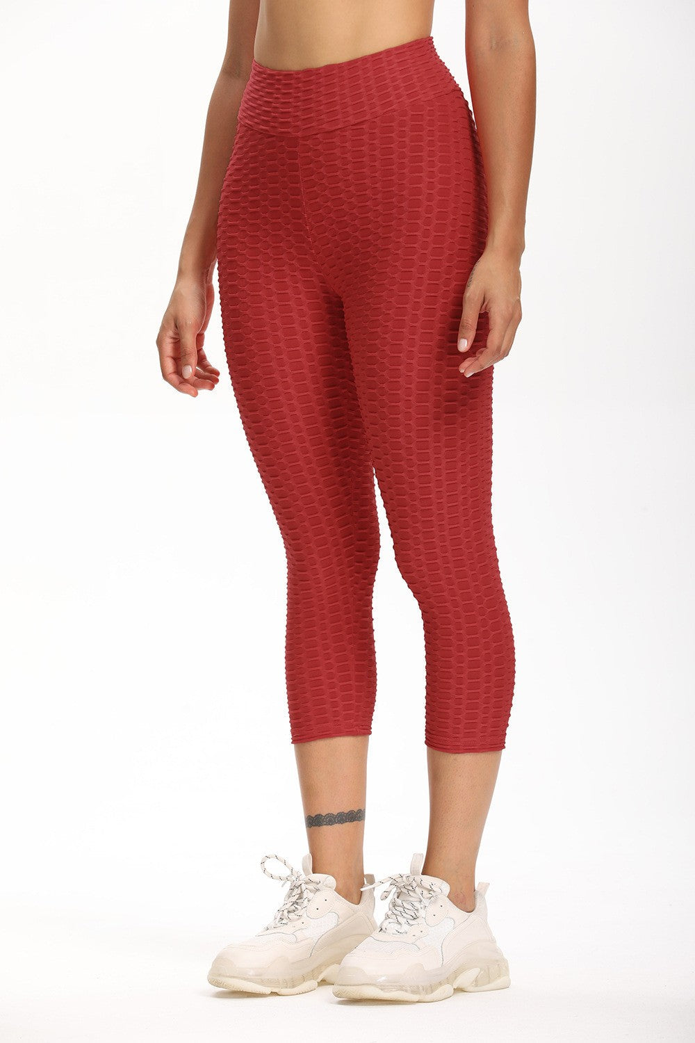 High Waisted Cropped Butt Lifting Leggings for All Day Comfort