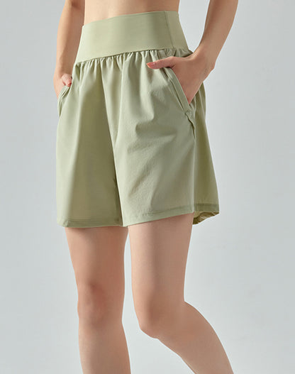 High Waist Loose Athletic Shorts Wide Leg Running Short