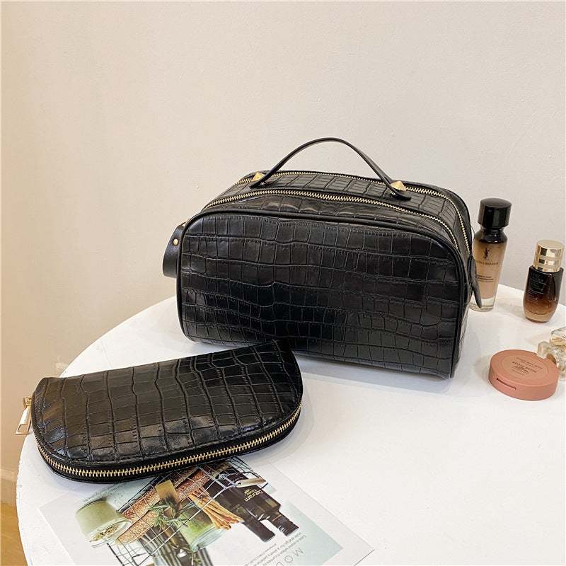 Large Capacity PU Leather Travel Makeup Bag | Spacious and Practical