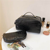 Large Capacity PU Leather Travel Makeup Bag