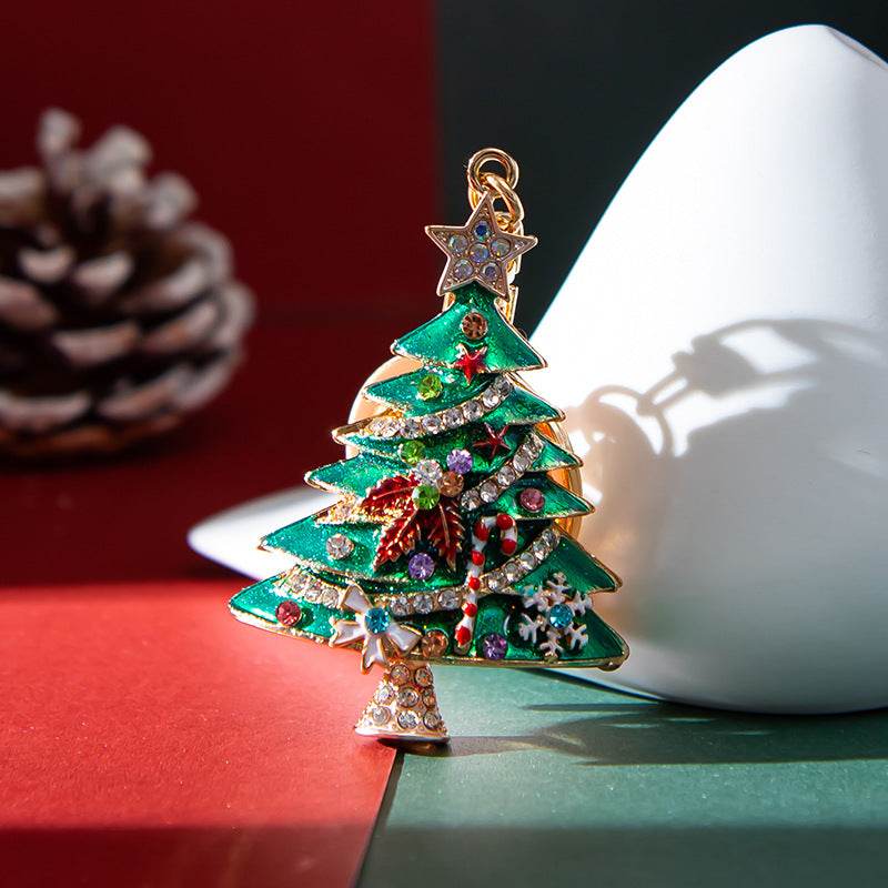 Christmas Tree Keychain Rhinestone Purse Charms