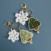 Hand Knitted Crochet Christmas Tree Bag Keychain