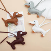 Cute Leather Dachshund Keychain