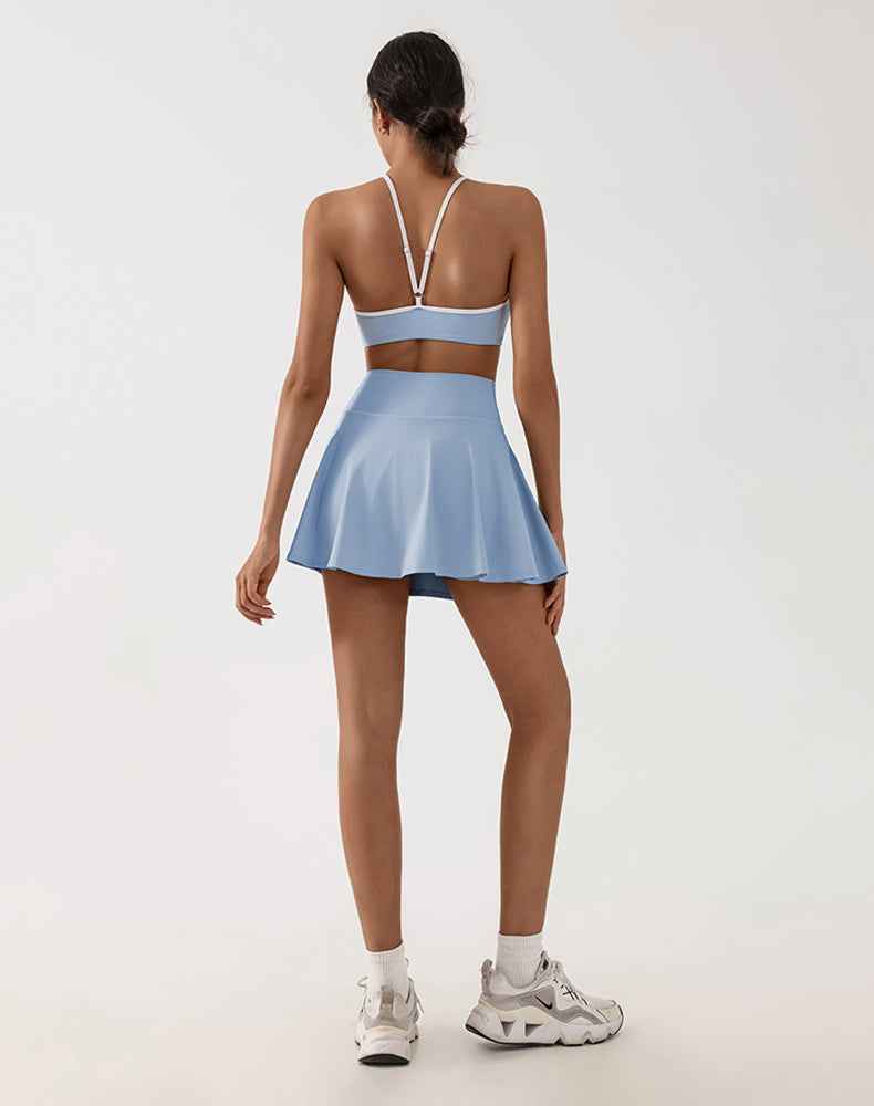 Tennis Sets with Adjustable Straps Sports Bra and Skirt