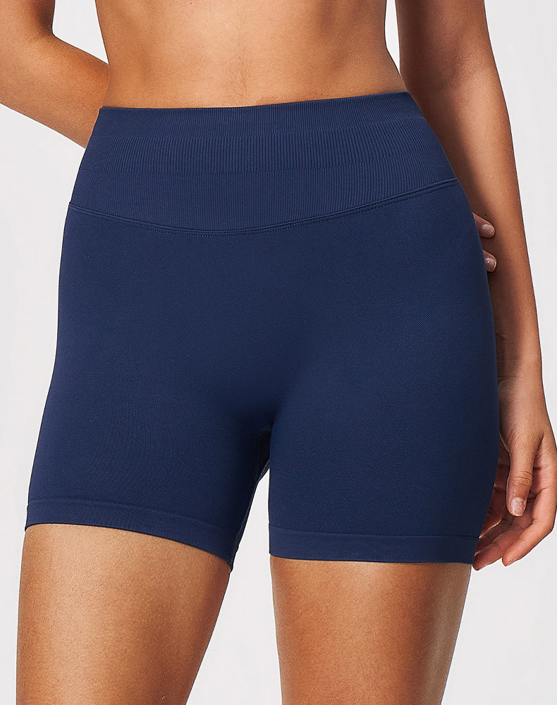 Ribbed High Waisted Seamless Workout Shorts