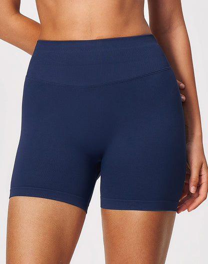 Ribbed High Waisted Seamless Workout Shorts