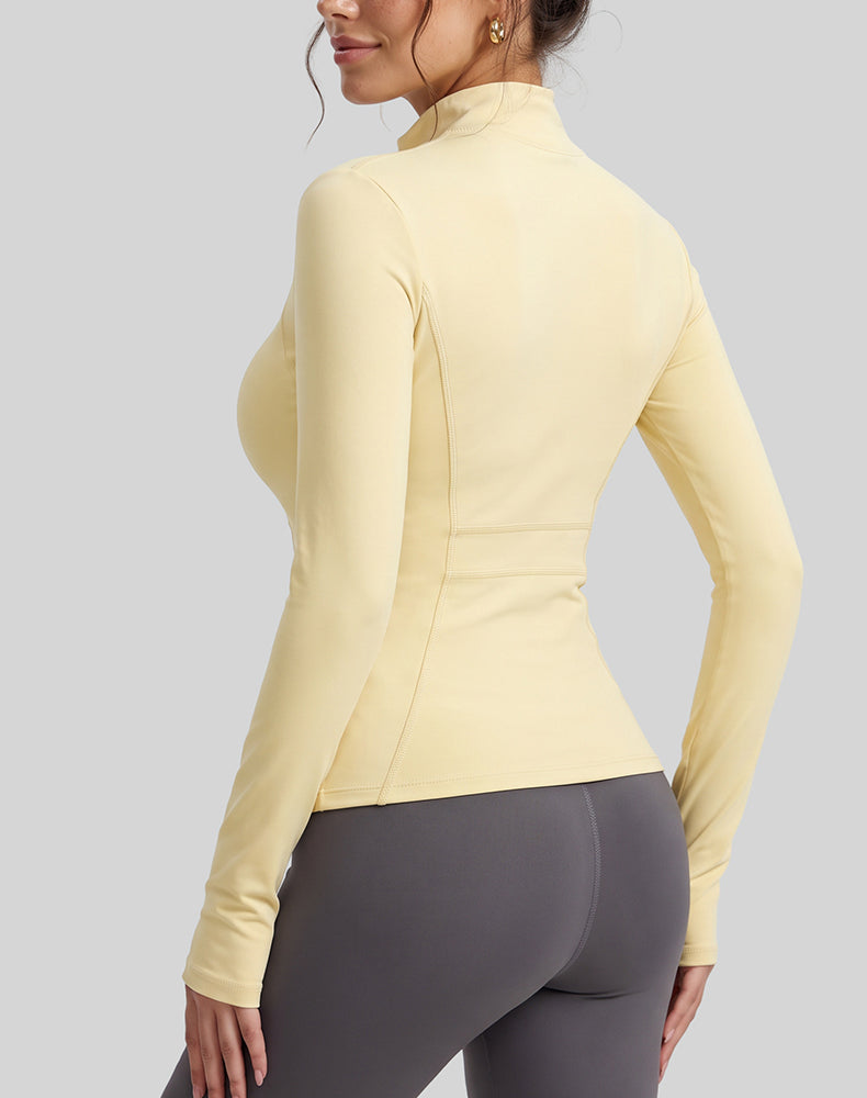Zip Up Running Jacket with Thumb Holes