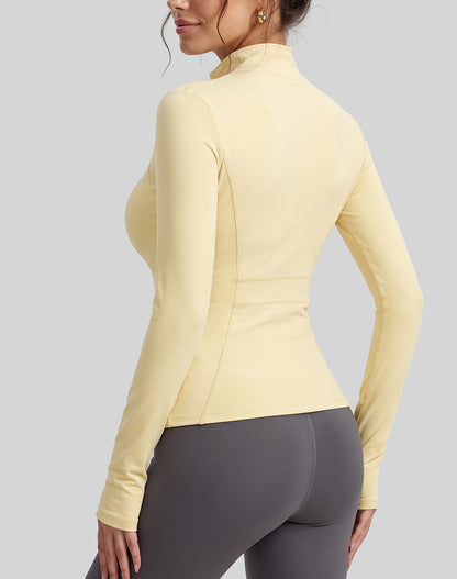 Zip Up Running Jacket with Thumb Holes