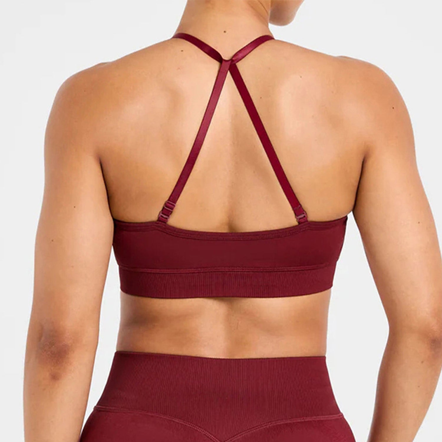 Cross Back Sports Bras Adjustable Strappy Yoga Crop Tops