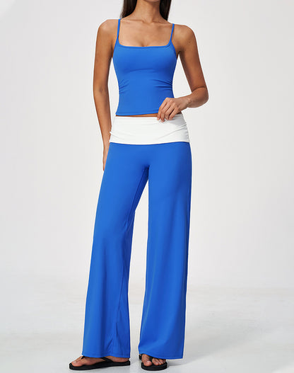 2 Piece Tank Top and Flare Pant Pilates Outfit Sets