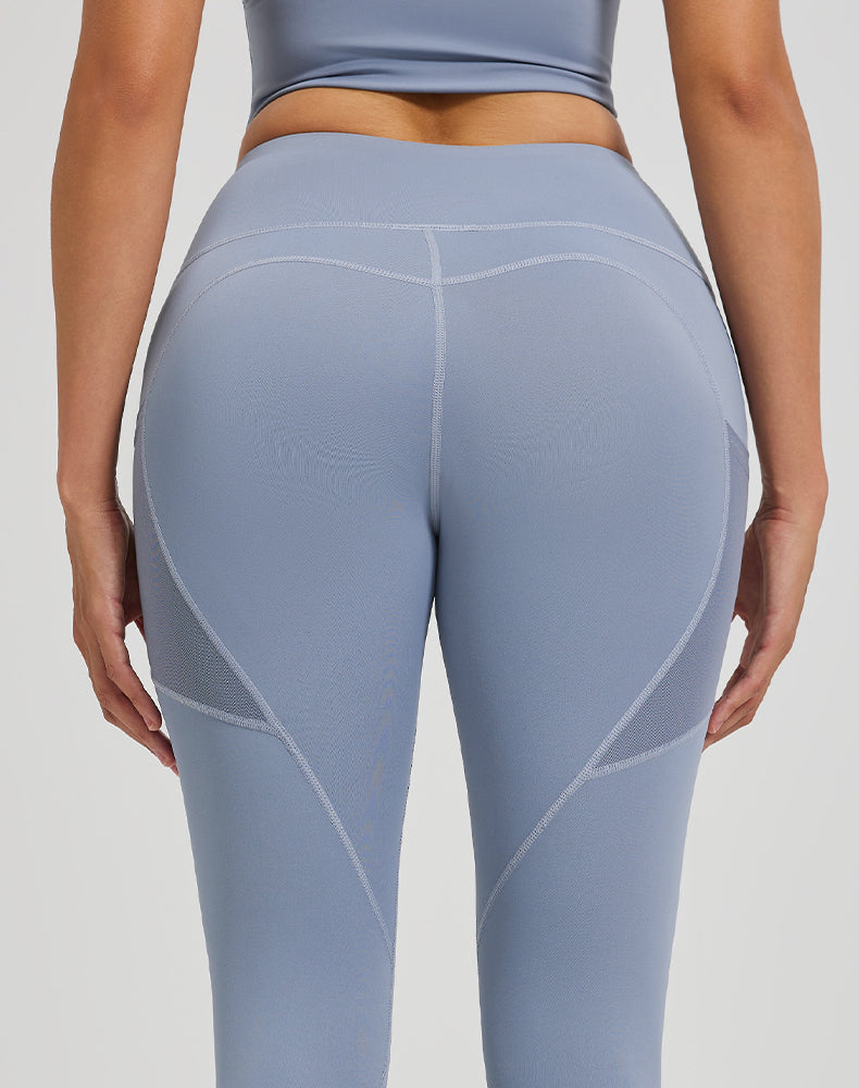 High Waisted Yoga Mesh Leggings with Side Pockets
