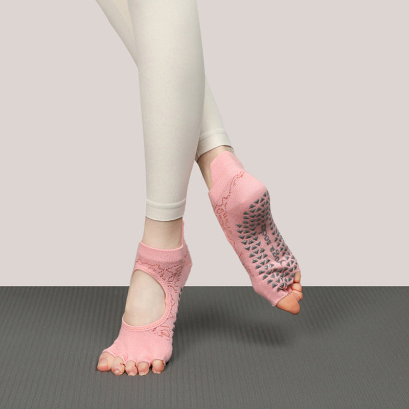 Grip Short Athletic Socks Non-Slip Five-Toe Yoga Socks
