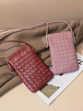 PU Leather Simple Woven Crossbody Bag