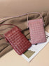 PU Leather Simple Woven Crossbody Bag -