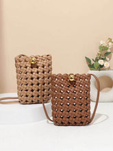 PU Leather Woven Mobile Phone Bag Shoulder Crossbody Bag