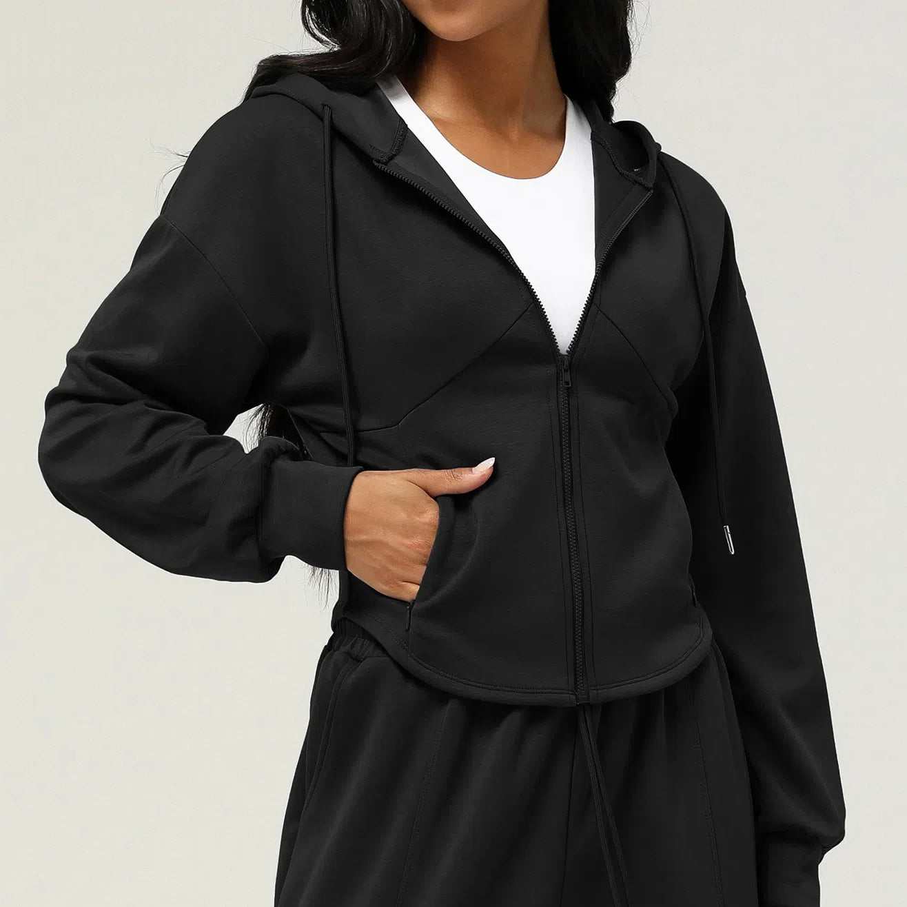 Long Sleeve Sports Coat With Hoodie | Ideal for Workouts and Leisure