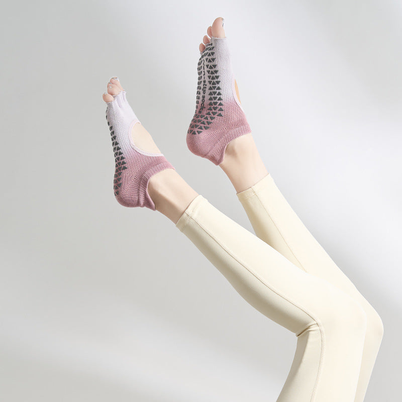 Five-toe Yoga Socks Non Slip Pilates Ankle Socks with Grips